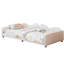 Lit de jour simple rembourré blanc avec tissu en forme de nuage-315161981