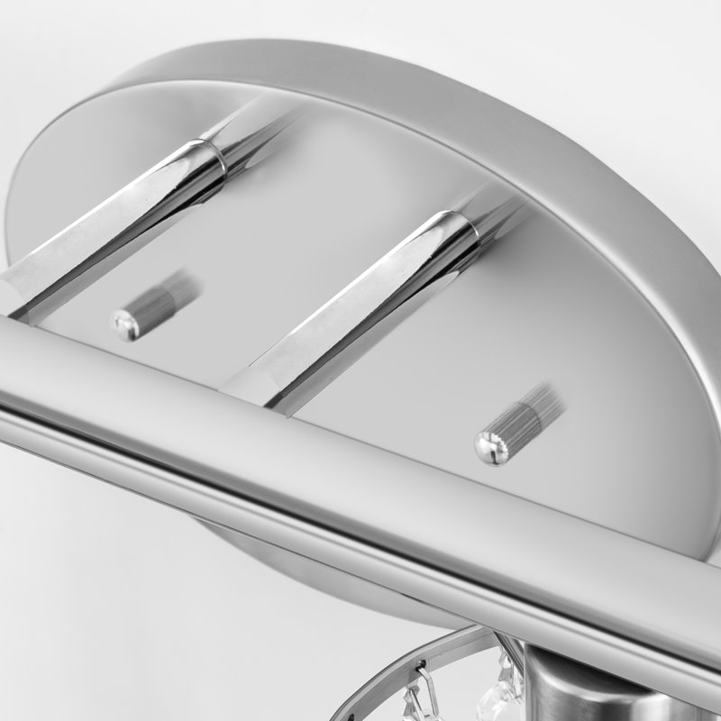 4-Light Dimmable Bathroom Vanity Light With Crystal, Polished Chrome