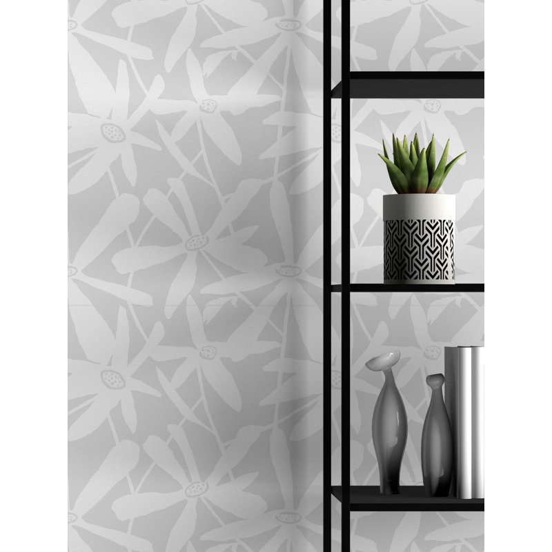 Rouleau de papier peint lisse L 33 pi x l 20,5 po Brookstead Blossom, Gris