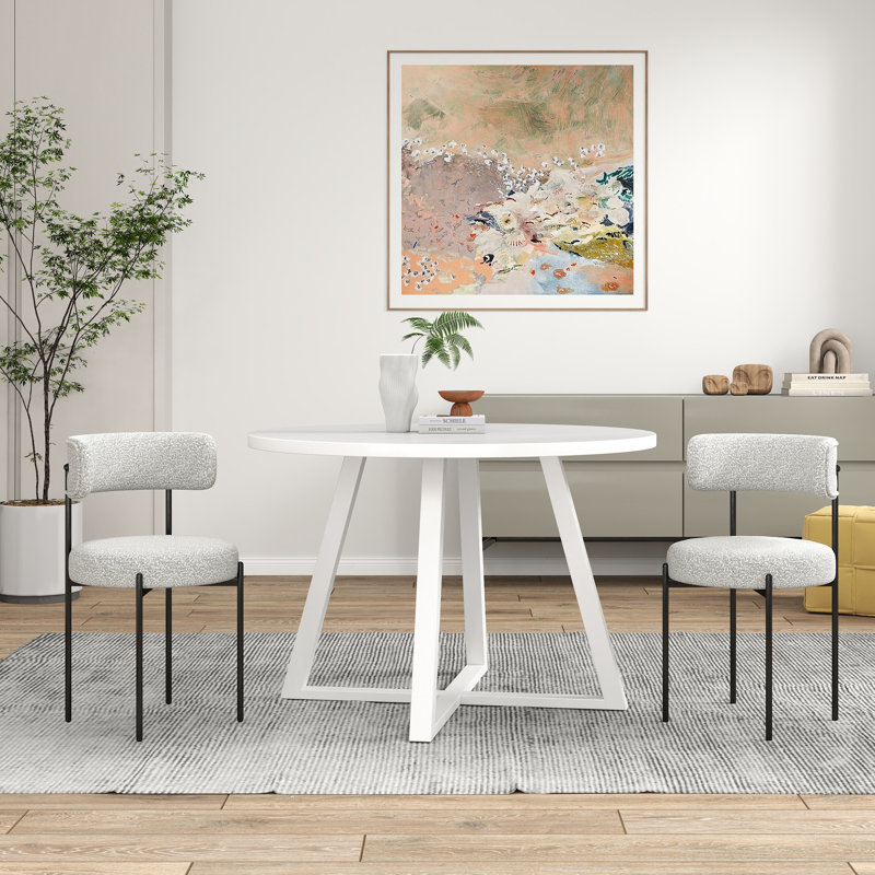 Saby 4 - Person Trestle Dining Set, 3, Gray