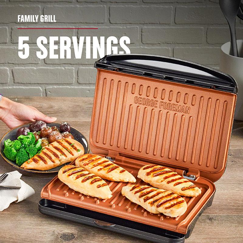 Barbecue d'intérieur électrique antiadhésif de taille familiale George Foreman