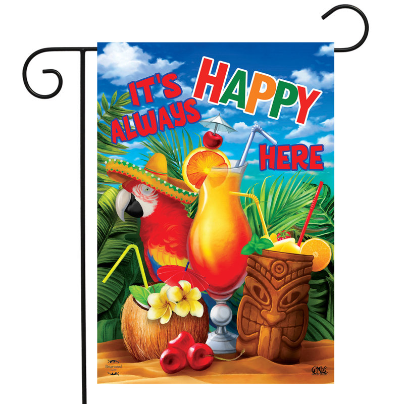 Drapeau de jardin «Always Happy Here»