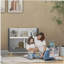 Étagère à jouets pour bibliothèque, tablettes de rangement pour jouets à deux niveaux pour enfants avec 5 compartiments, avec dispositif anti-basculement, pieds en pin
