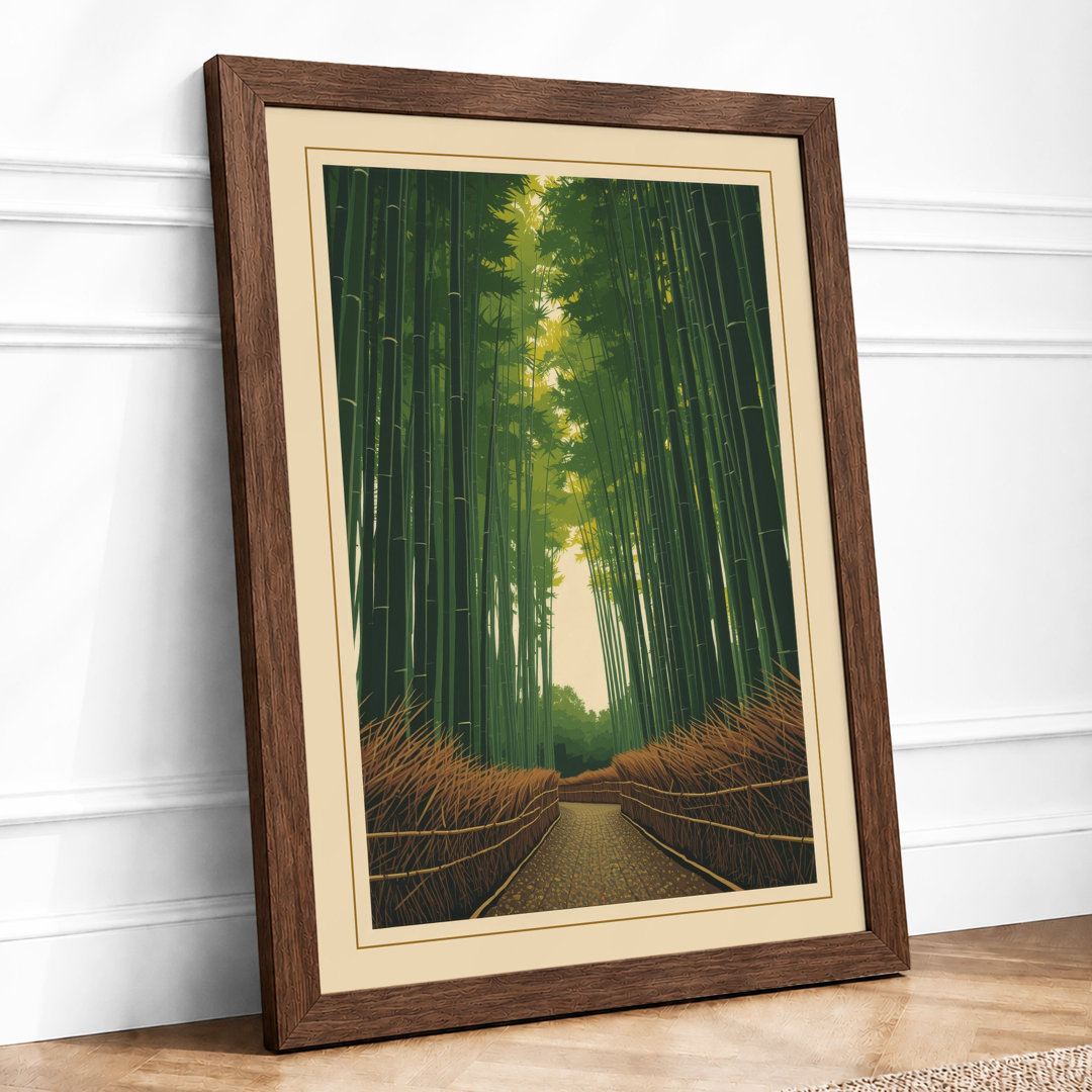 Path Through Bamboo Japandi - Framed Print