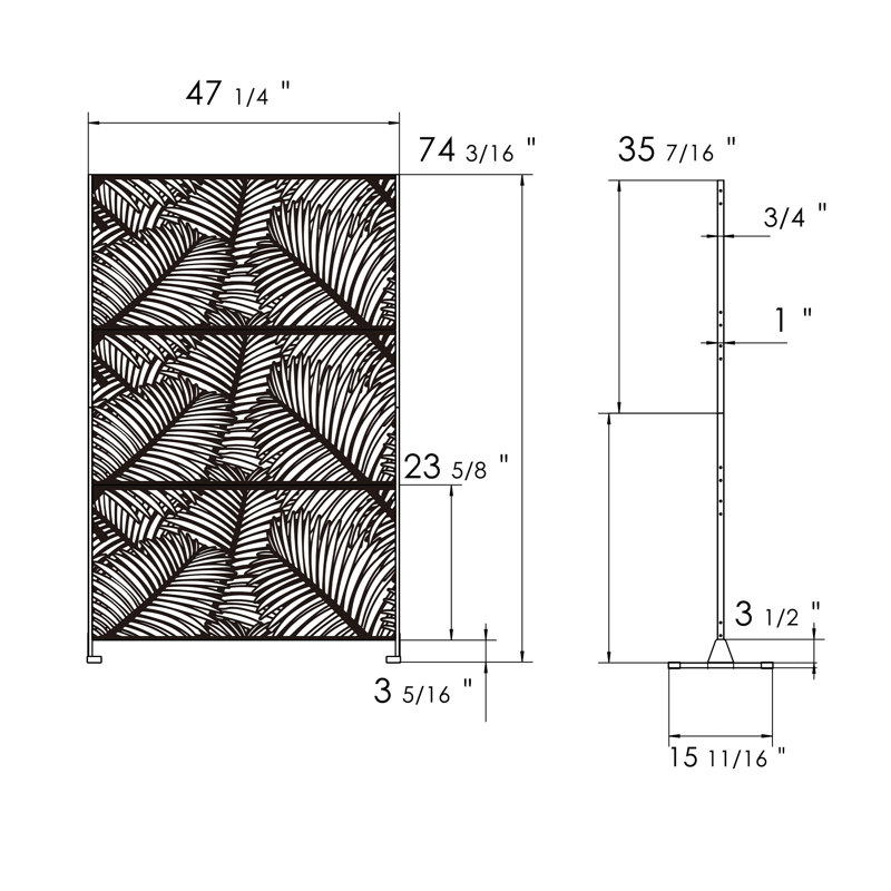 Kozyard Metal Privacy Screen Decorative Outdoor Divider with Stand Panels