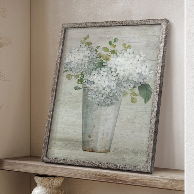 Simply Hydrangeas II Framed Print - Solid Wood 49196, 30" H x 24" W