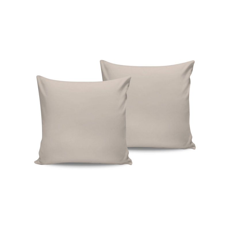 Ensemble de taies d'oreiller en satin (2 pièces), Crème