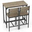 Ensemble de 3 tables de bar et chaises avec 2 tabourets de bar pour les petits espaces