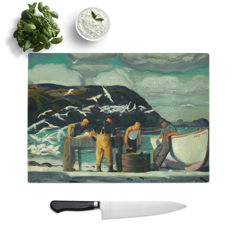 Cleaning Fish by George Bellows Chopping Board, 0.4cm H x 28.5cm W x 39cm L