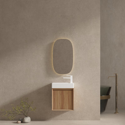 Petit meuble-lavabo mural 16 po avec lavabo