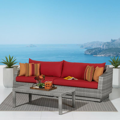 Ensemble de conversation de terrasse pour 4 personnes avec coussins Fionnula