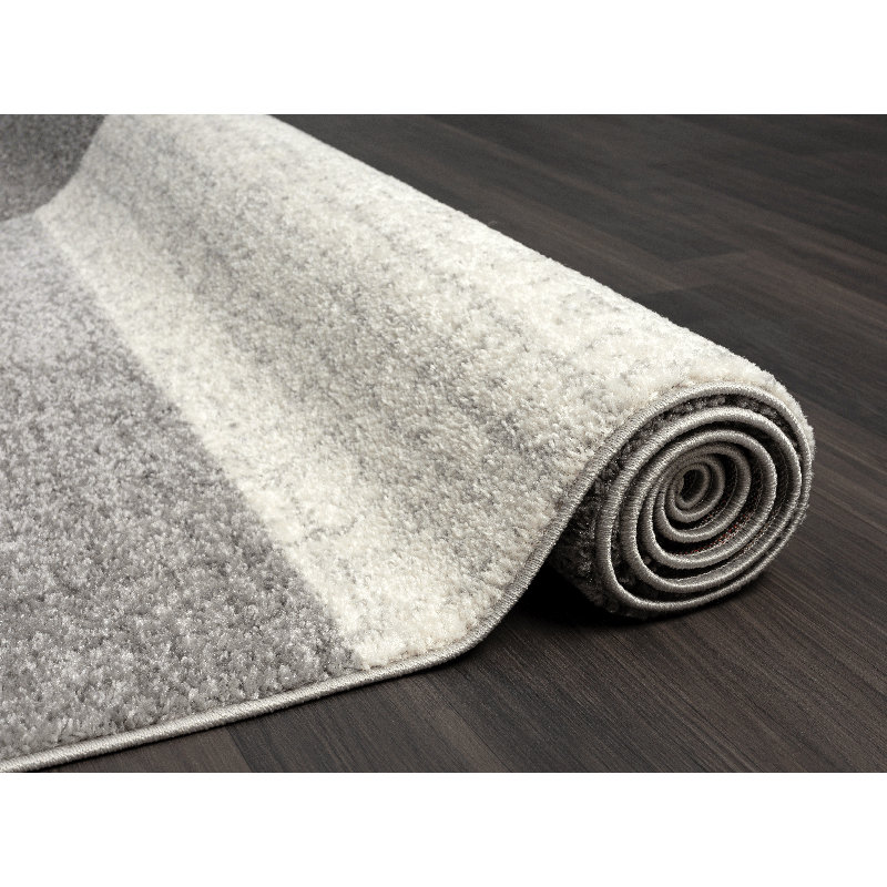 Cashton Geometric Print Area Rug, Rectangle 240 x 330cm, Grey/Brown/Blue