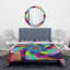 Abstrait coloré fleur spirale - ensemble de housse de couette moderne - microfibre de polyester-66399666