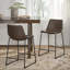 Ensemble de 2 tabourets de comptoir de style rétro bruns de 24 pouces, siège large pour plus de confort, structure en fer durable, design moderne et traditionnel-468480