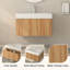 Meuble-lavabo mural de 30 po avec lavabo, armoire de salle de bain flottante murale avec finition en contreplaqué intégré de conception minimaliste moderne pour salle de bain compacte couleur acacia