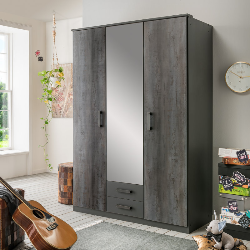 Griffis 3 Door Wood Wardrobe
