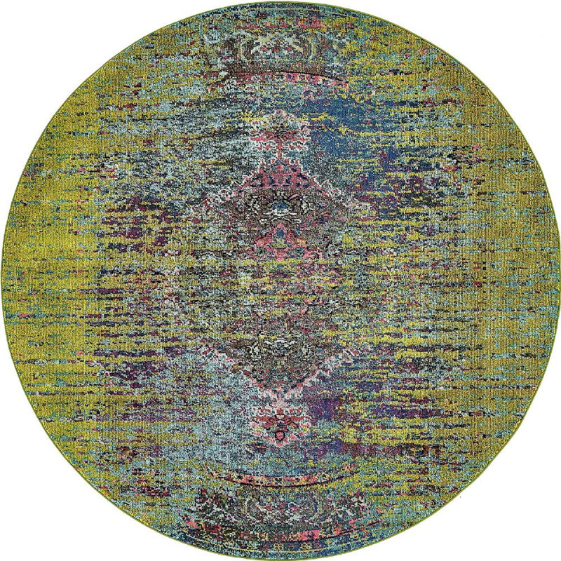 Abstract Indoor Rug, Round 8'