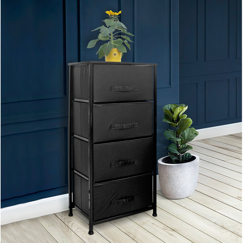 Storage 4 Drawer Chest, Black