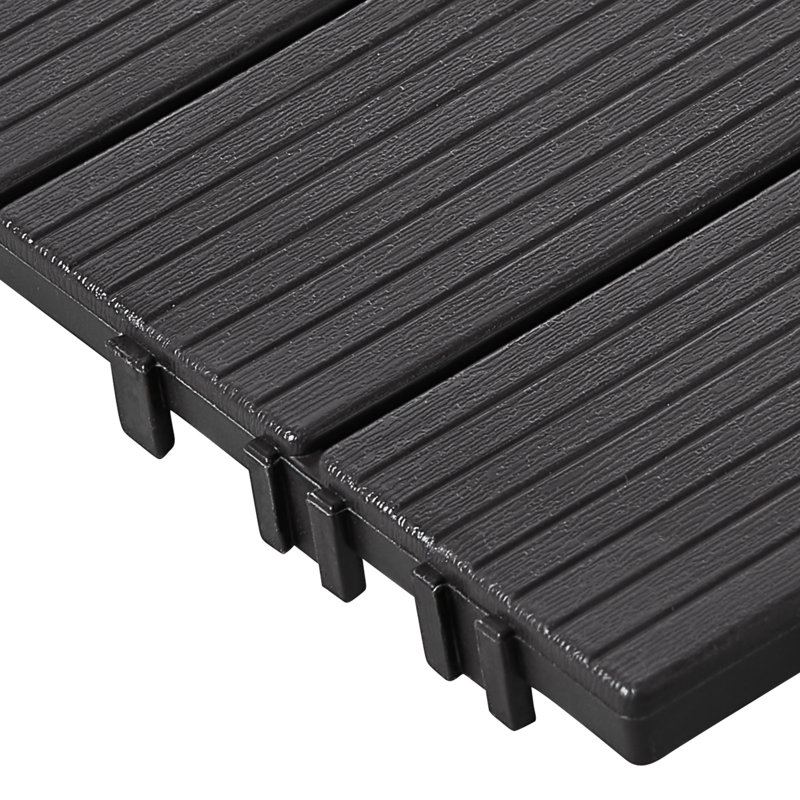 VEVOR Interlocking Deck Tiles 36 Pack 12"x12" Waterproof for Porch, Dark Gray