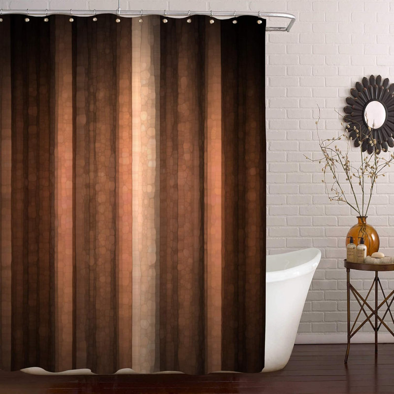 Polyester Shower Curtain Set, 182.9cm H x 91.4cm W, Brown