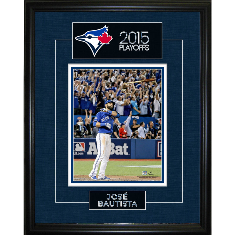 Jose Bautista encadré 8 x 10 2015, séries éliminatoires 5 ALDS Homerun Bat Flip
