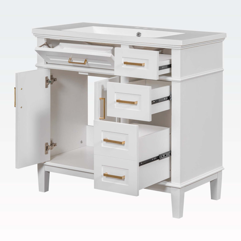 Armoire de salle de bain Fione, Blanc