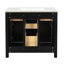Ensemble de meuble-lavabo 36 po avec lavabo en céramique, meuble-lavabo simple autoportant moderne avec 4 tiroirs et 2 armoires, meuble de rangement pour la salle de bain, ensemble de meuble-lavabo avec cadre en bois massif-117193941