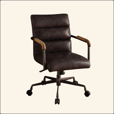 Antique Slate Top Grain Leather Office Chair