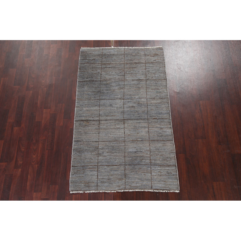 Tapis à carreaux en laine Gabbeh Kashkoli