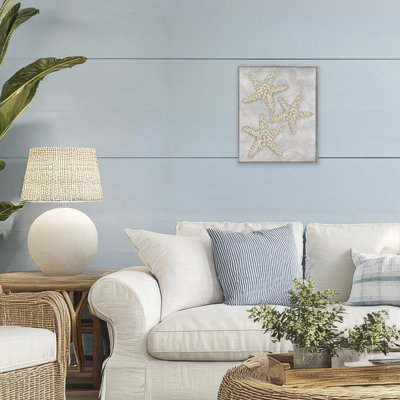 Grey Starfish Drawing Framed Giclee, design by Patti Bishop