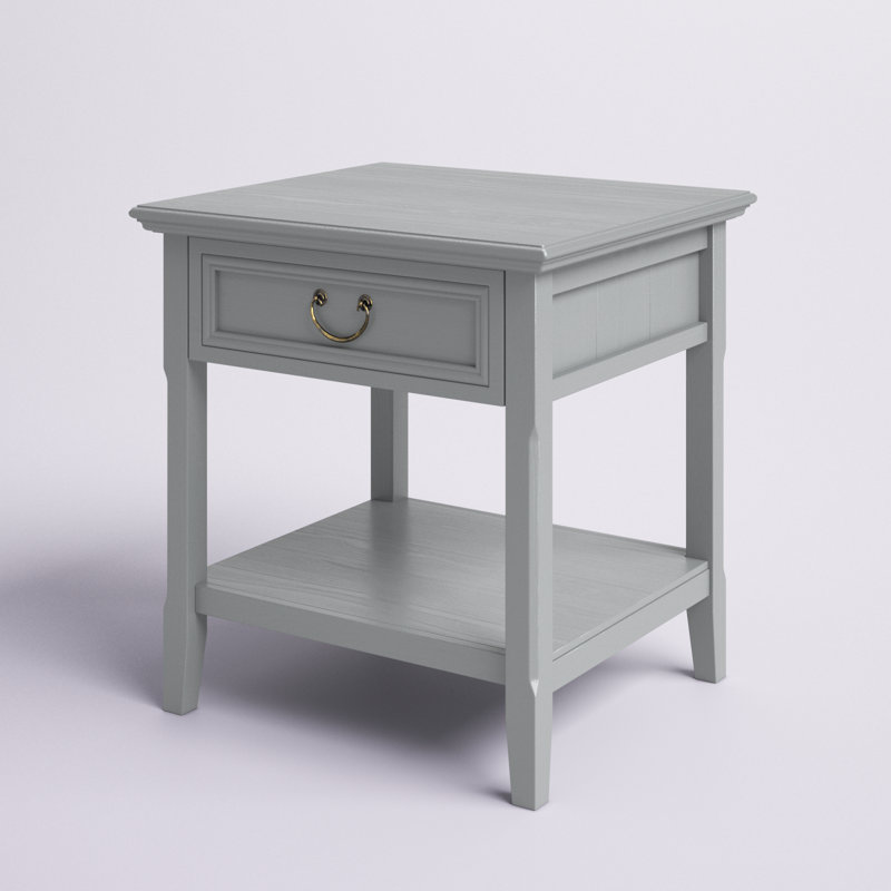 Akims End Table with Storage, Gray