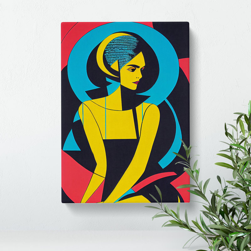 XV1022-5049X Vivid Abstract Woman - Print, Wrapped Canvas, 50cm H x 35cm W, No Matte
