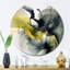 Horloge murale noire et jaune-93382004