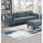 Sectional Sofas 6-Piece Modular Slate Gray Suede Fabric Living Room | Modular | Fabric-1322428869