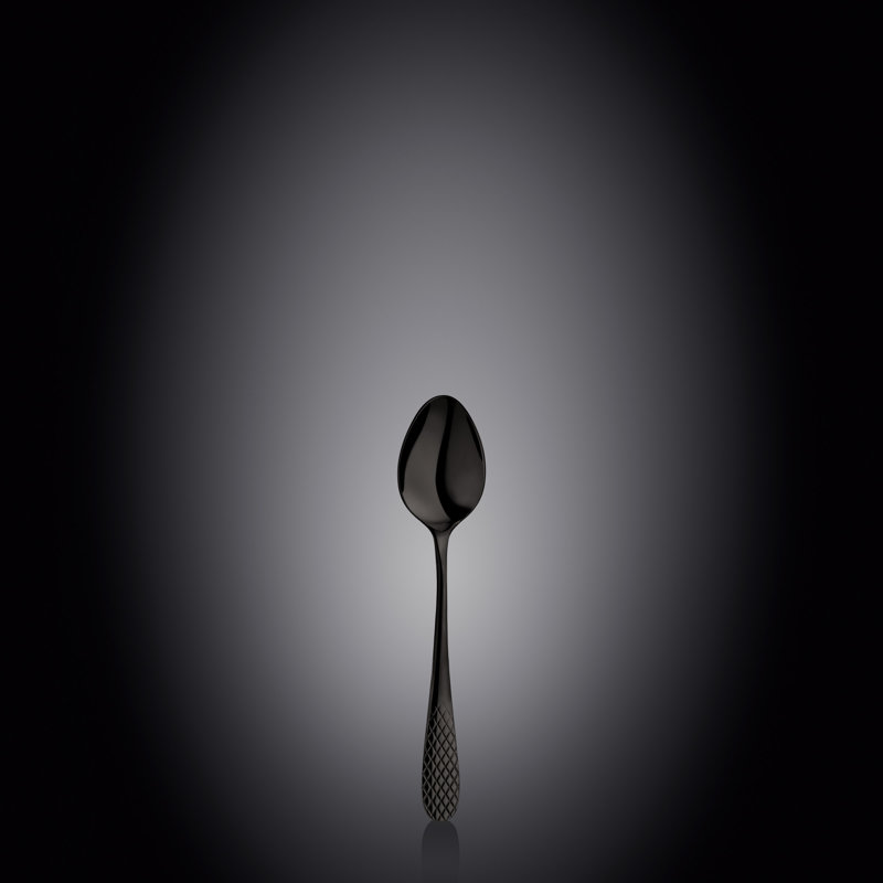 Julia Diamond Collection Stainless Steel Coffee Teaspoon , Black