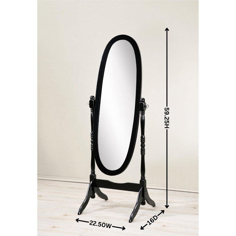 Plancher en bois noir - Miroir sur pied de style traditionnel Queen