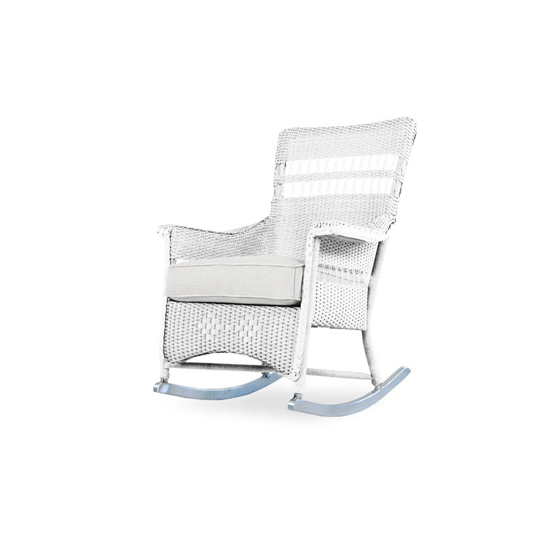 Nantucket Outdoor Rocker Chair, White, Demo Stone