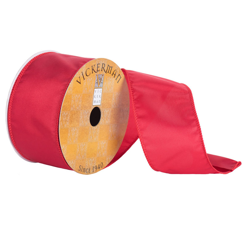 Ruban de Noël filé en nylon rouge 2,5 po x 10 verges Vickerman
