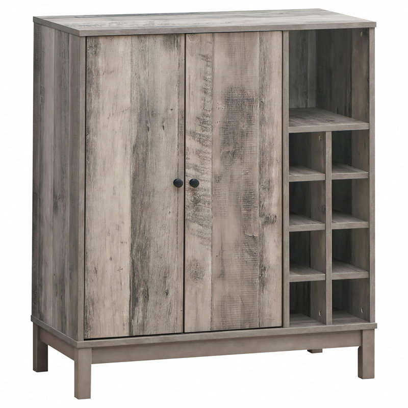 Armoire à vin en acacia patiné avec 2 portes