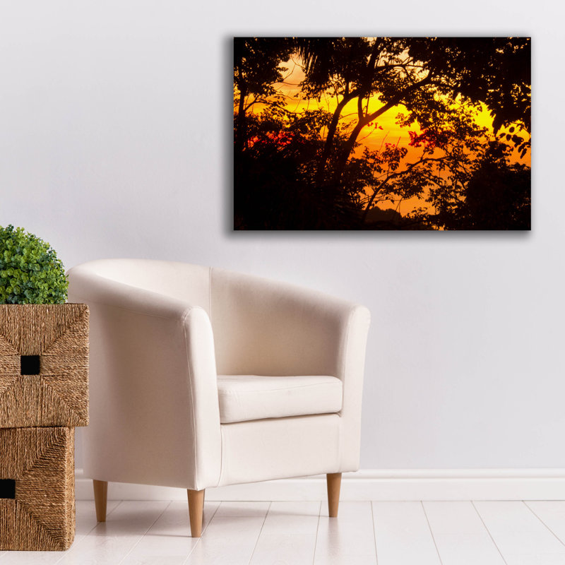 «Deep Forest Sunset» par Mark Ashkenazi, art mural sur toile, H 26 po x l 40 po x P 1,5 po