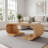 47.24"W Handcrafted Burl Wood Coffee Table, C-Shaped Center Table With Curved Base-1997840957