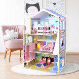 Wooden Dollhouse For Kids With Doll House Accessories And Furniture Perfect For Ages 3 And Up Including Toy Figures Furniture Accessories Easy To Assemble