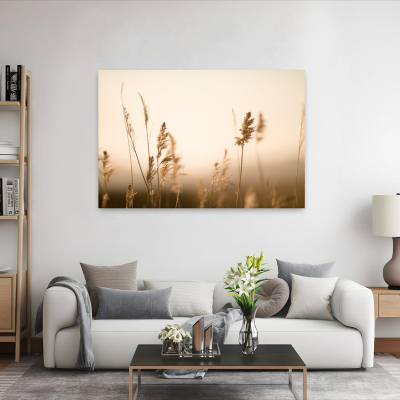 Soft Golden Reeds 1 Piece Wrapped Canvas Wall Art, 152.4 cm H x 101.6 cm W