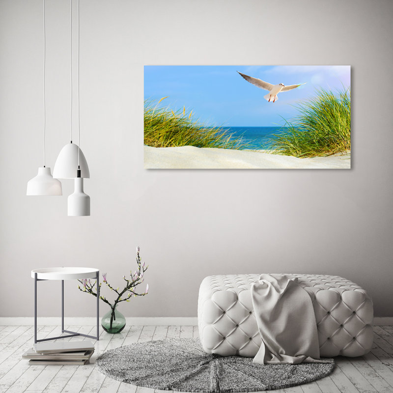 Seagull On The Beach - Wrapped Canvas Print