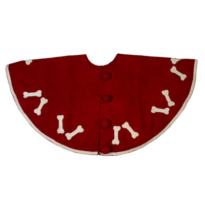 Felt tree skirt with dog bone accents