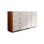 Modern White Sintered Stone Solid Wood Accent Cabinet