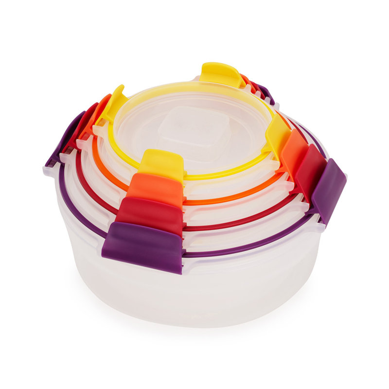 Joseph Joseph Nest Lock 8-Piece Round Food Storage Container Set, BPA Free