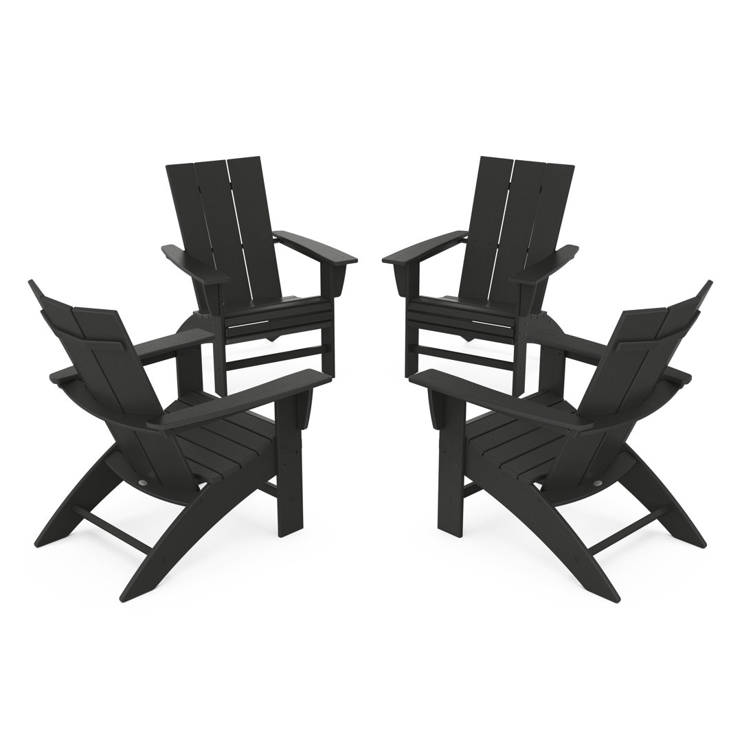 POLYWOOD Modern Plastic Adirondack Chair (Set of 4) POLYWOOD® 