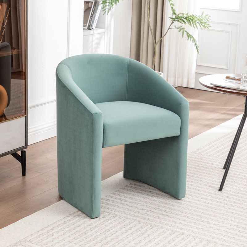 Halley Velvet Upholstered Dining Chair, Vert