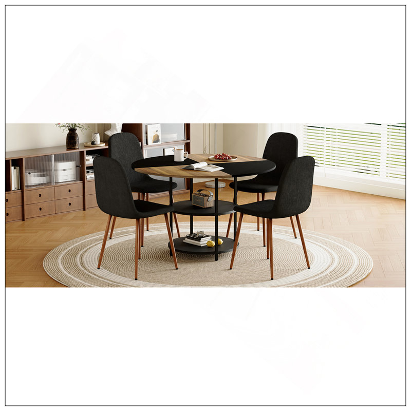 Ensemble de table et de chaises.Une table de salle à manger moderne épissure circulaire de 47,3 pouces de diamètre - rangement double couche.